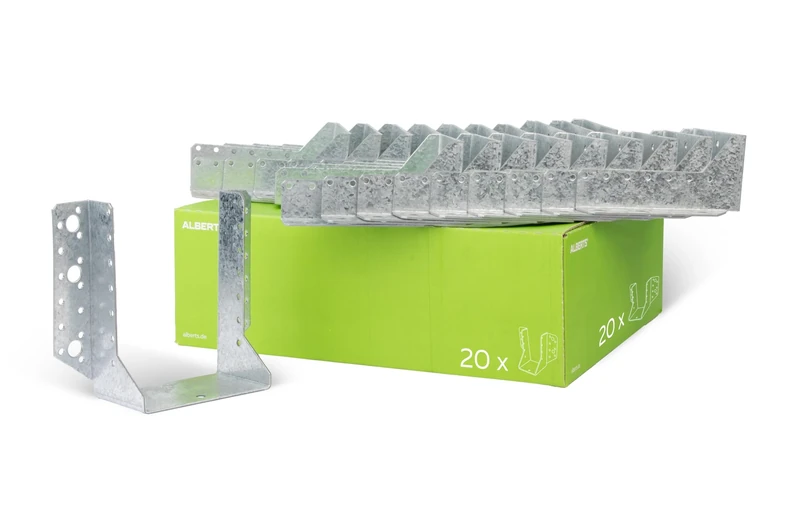 Gah-Alberts 335922 Joist Hangers Sendzimir-Galvanised Clear Width 120 mm Height 160 mm Thickness 2 mm Pack of 20