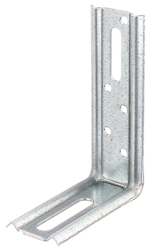 Adjustable Bracket 90° Angle Embossed with Elongated Hole Sendzimir-Galvanised 70 x 100 x 30 mm / 50 STK.