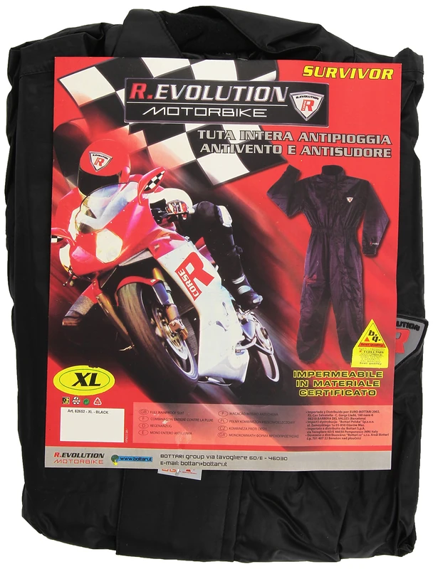 Bottari SpA Admiral Full Rainproof Suit, Black, XL