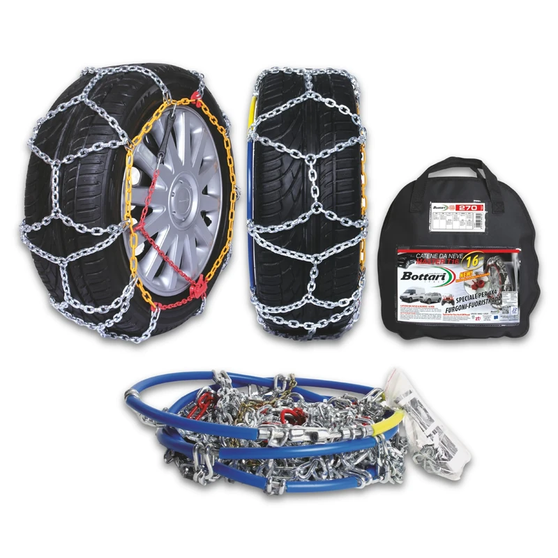 Bottari 68013 "Master" Heavy Duty 16mm Snow Chains for 4x4 MPV's and Van, TUV and ONORM approved, size 270