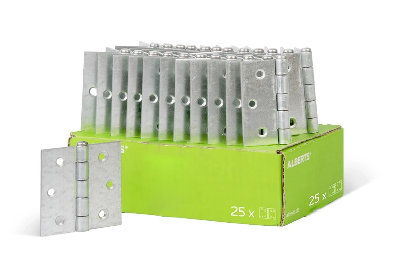 Square Hinge with Loose Pin 76 x 76 mm / 25 STK. Oberflaeche: galvanisch Gelb verzinkt