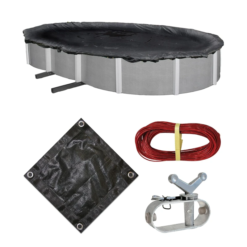 Blue Wave 12-ft x 20-ft Oval Rugged Mesh Above Ground Pool Winter Cover