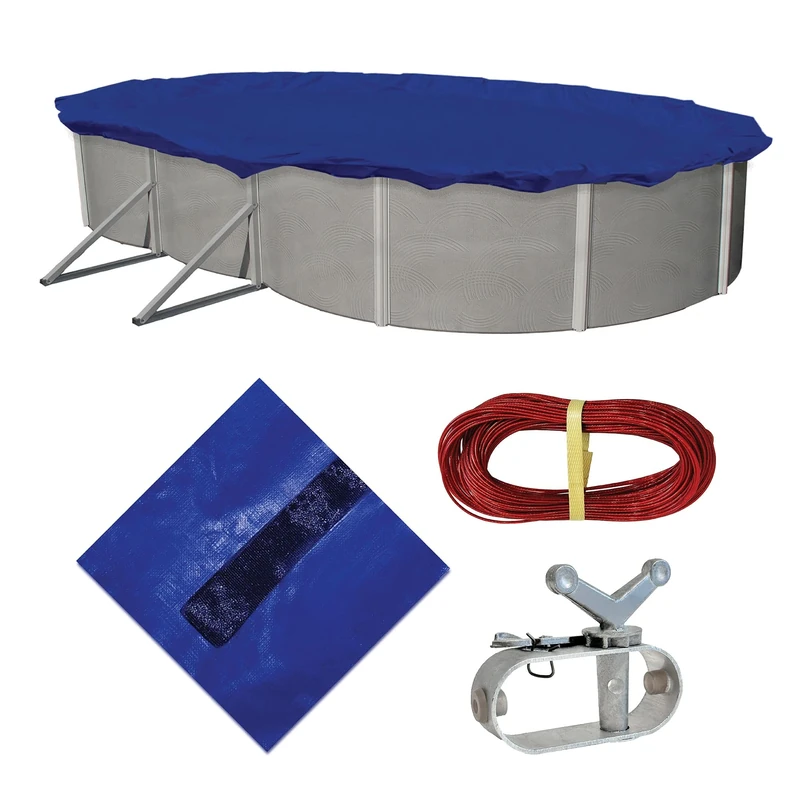 Blue Wave BWC924 Gold 15-Year 16-ft x 25-ft Oval Above Ground Pool Winter Cover,Royal Blue