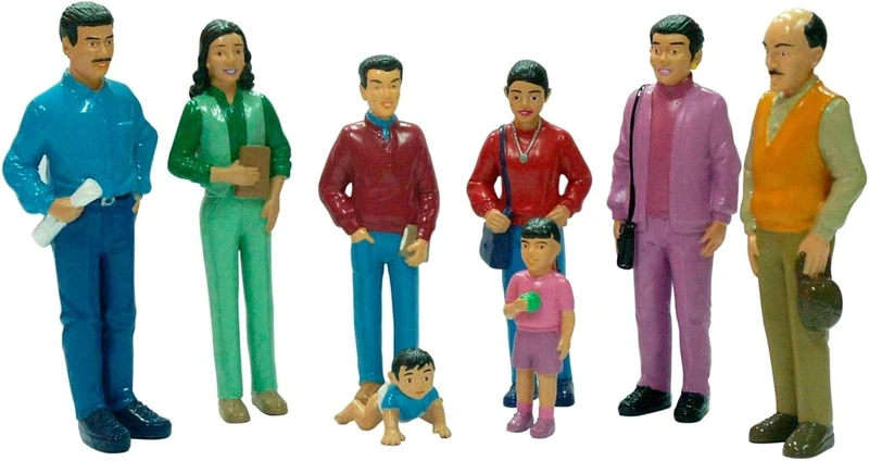 Miniland 27398 Hispanic Family Figures - 8-Piece Set