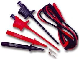 MULTICOMP PRO 4mm Test Lead Set – 12A Digital Multimeter Accessory Kit with Probes, Replaceable Tips & IC Clips – 76-081