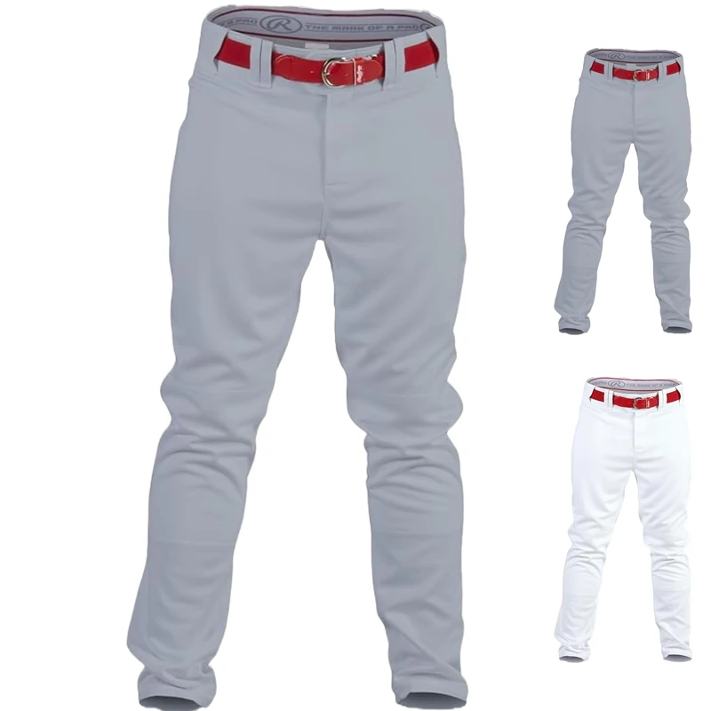 Rawlings PRO 150 Series Baseball Pant | Full Length Semi-Relaxed Fit | Adult Sizes | Solid Color Options Grey - Image 1