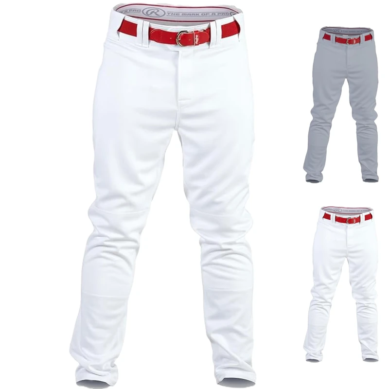 Rawlings PRO 150 Series Game/Practice Baseball Pant | Adult | Solid Color | Relaxed Fit & Jogger Fit | Full Length White