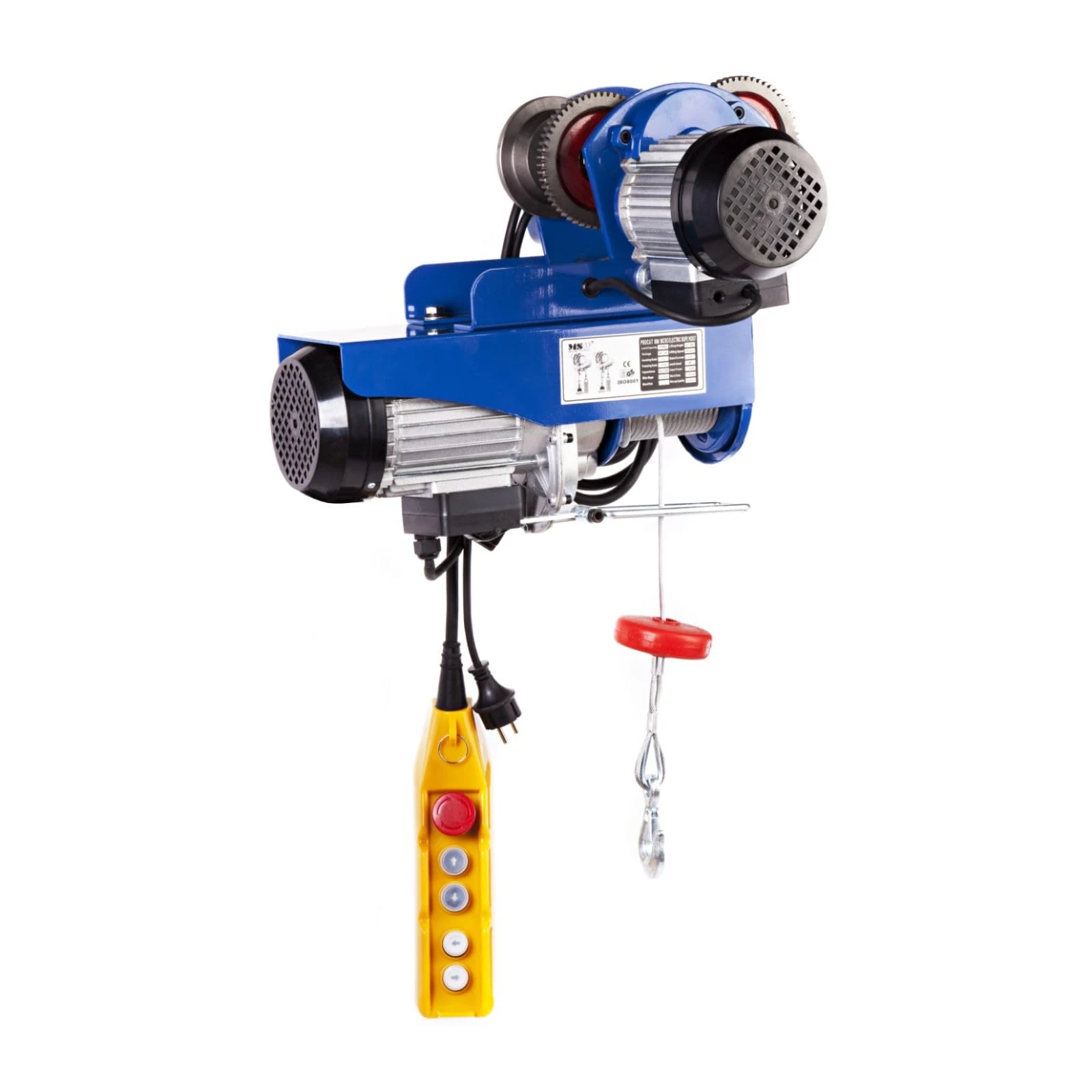 MSW – Hoist Trolley/Cable Winch Combination PROCAT 800 – 540 Watt – up to 1763.7 lbs (800kg) Lifting Capacity - Power Consumption: 230 V / 6.3A – Electric Motor: 1300 Watt – with Strain Relief