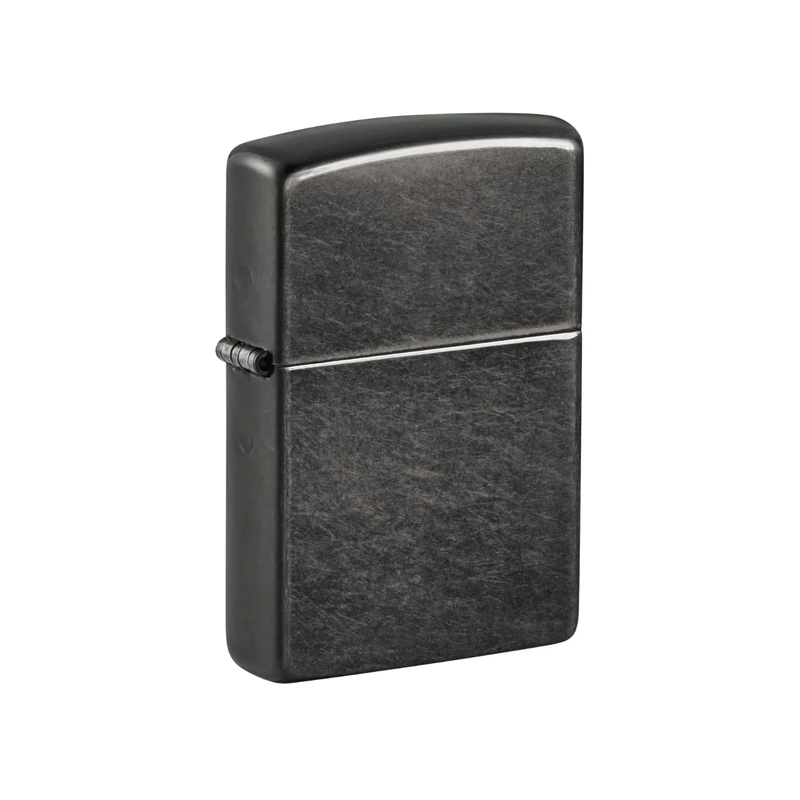 Zippo Windproof Lighter - Grey with Logo - Colour Image - Refillable - Reusable - Gift Box - Metal - Made in USA