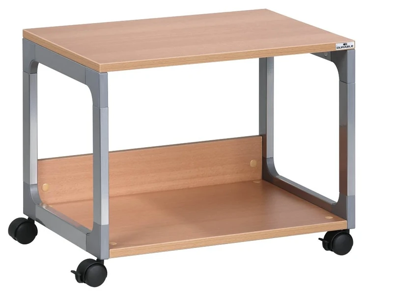Durable Multi Function Office Trolley 48 - Includes 2 Strong Shelves - Beech Colour - Easy to Assemble with Instructions Included