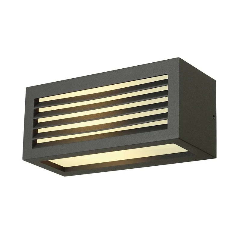 SLV Surface-Mounted Wall Light Box-L/Illumination for Walls, Paths, entrances, LED Outdoor spot, Surface-Mounted Outdoor Light, Garden lamp / E27 IP54 18W Anthracite