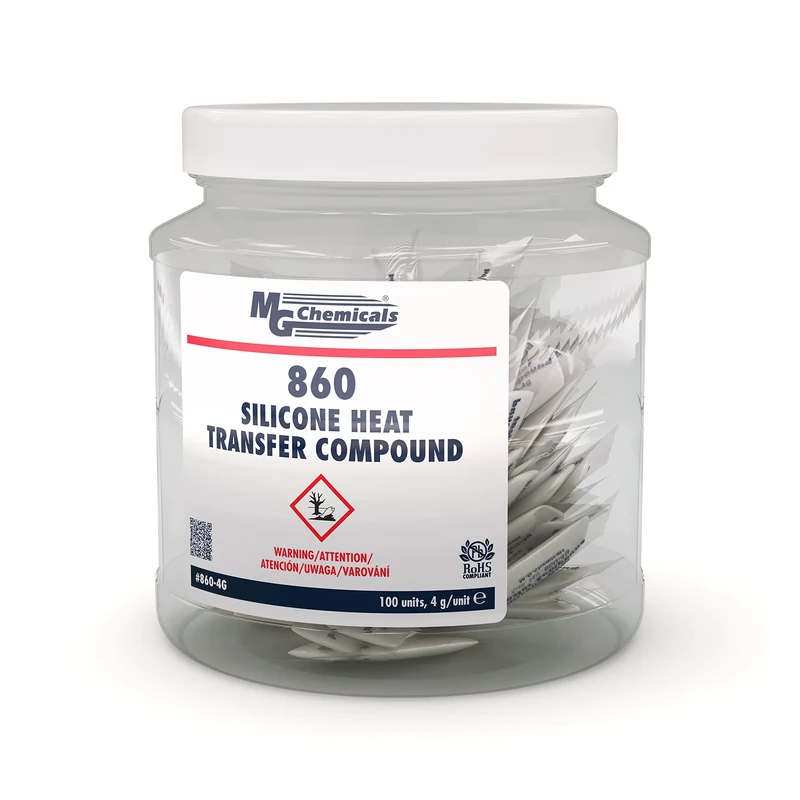 MG Chemicals 860-4G Heat Transfer Compound, Silicone, 4 g, White (Pack of 100)