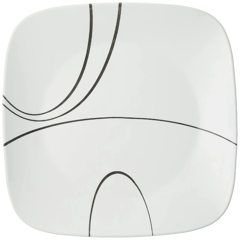 Corelle Square Simple Lines Dinner Plate Set, White,1107743 - Image 1