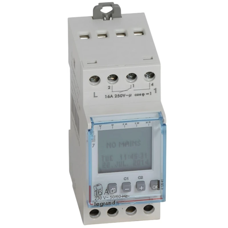 Legrand AlphaRex D22 412641, 2-Channel Digital Weekly Timer Switch, 230 V, 50/60 Hz, 2 x 56 Programs