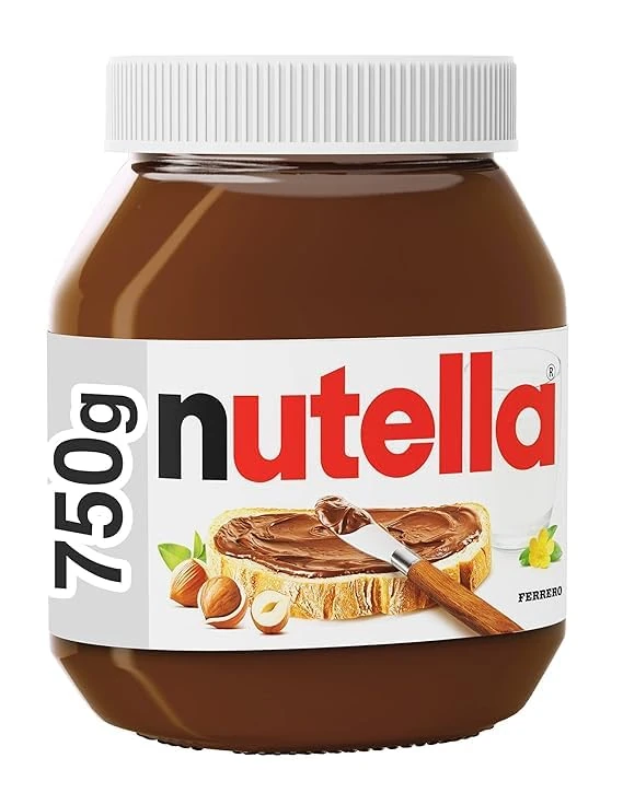 Nutella Hazelnut Chocolate Spread Jar for Pancakes, Party Food, Unique Recipe for a Smooth Texture and an Unmistakable Taste, Pack of 1 x 750g