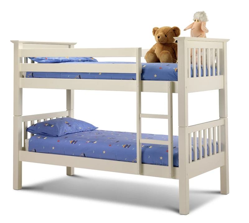 Julian Bowen Barcelona Bunk Bed, Stone White, Single