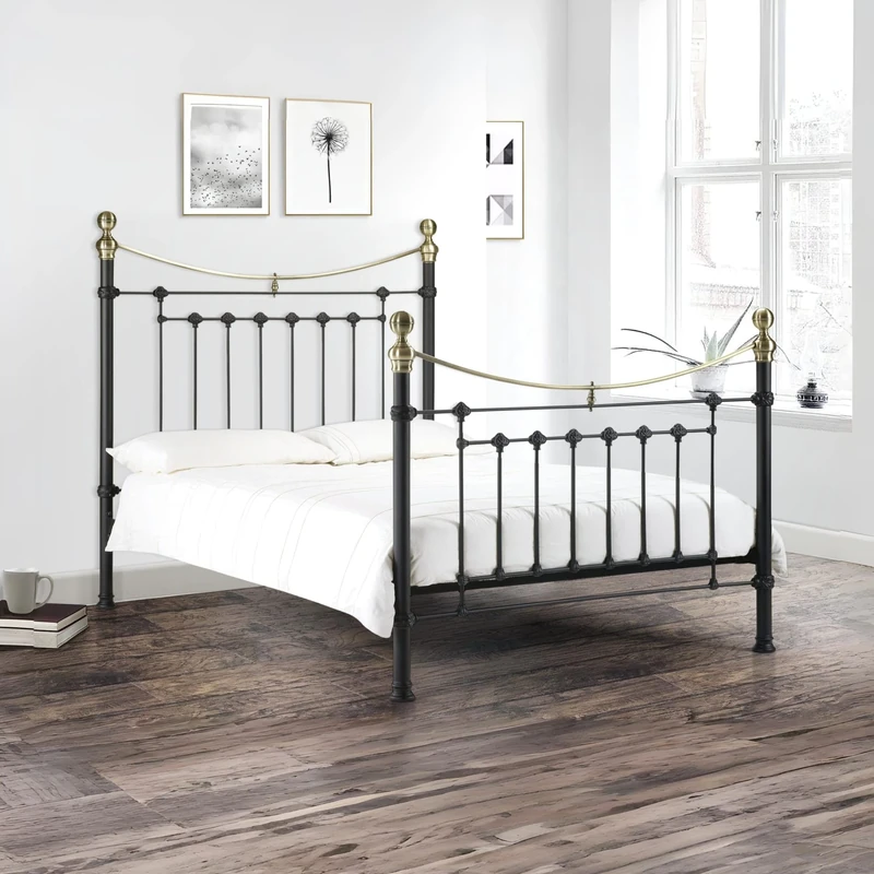 Julian Bowen Victoria Bed, Black, Double