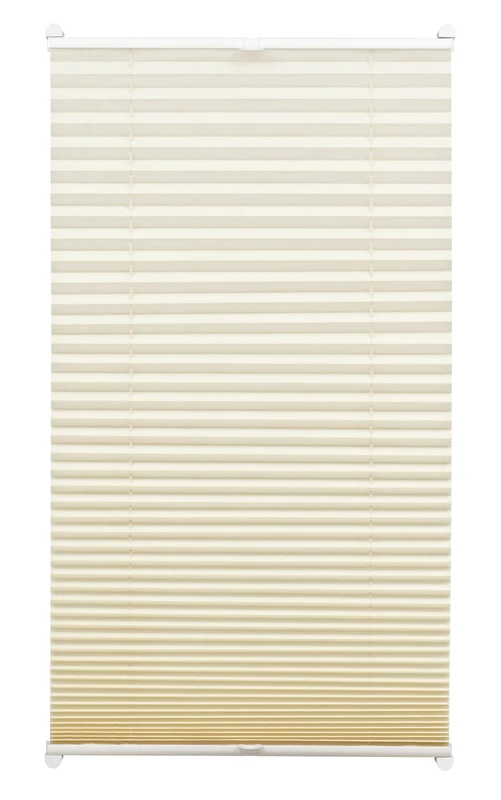 Gardinia Pleated Blind for Clamping, Opaque Folding Blind, Mounting Kit Included, EASYFIX Pleated Blind with Two Operating Rails, Ivory, 80 x 130 cm (WxH)