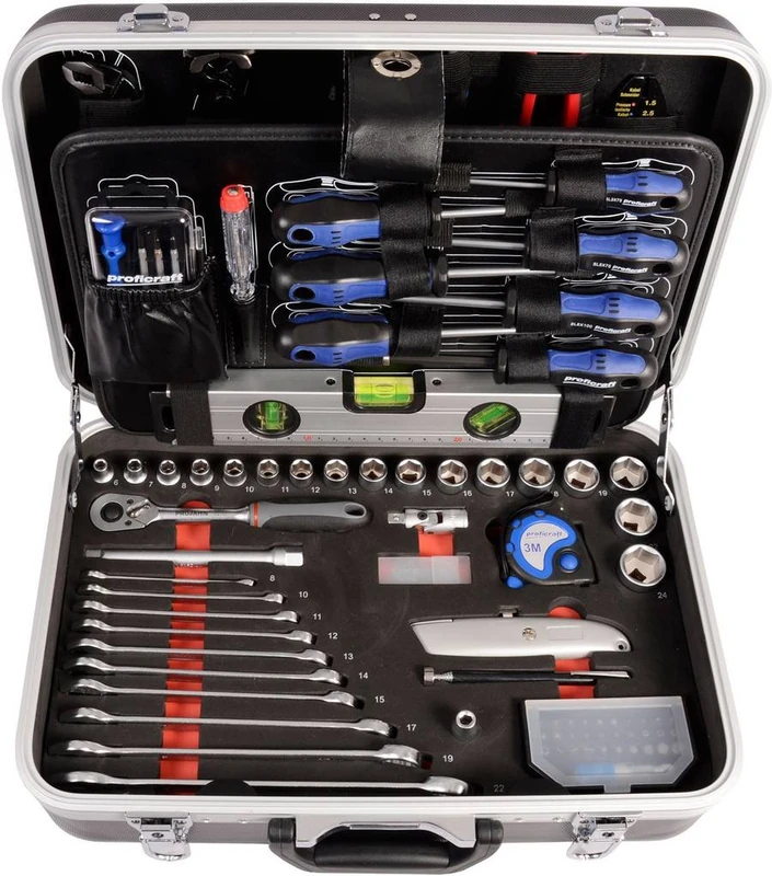 PROJAHN 8682 3/8-Inch Compact Universal Tool Case - Black (164-Piece)