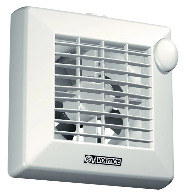 Vortice Punto M 100/4 Small Room Fan Automatic Inner Flap, 90 Degree Diversion, 10 cm Pipe Connection.