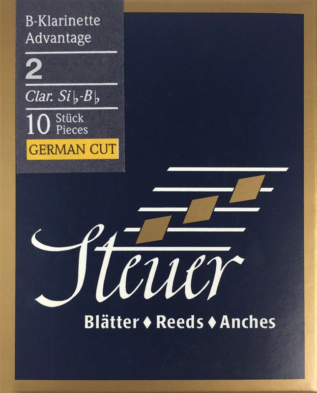 Steuer reed BB clarinet Blue Line Advantage German cut pack of 10 size 2