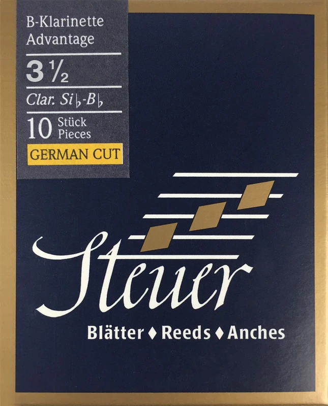 Steuer reed BB clarinet Blue Line Advantage German cut pack of 10 size 3 1/2