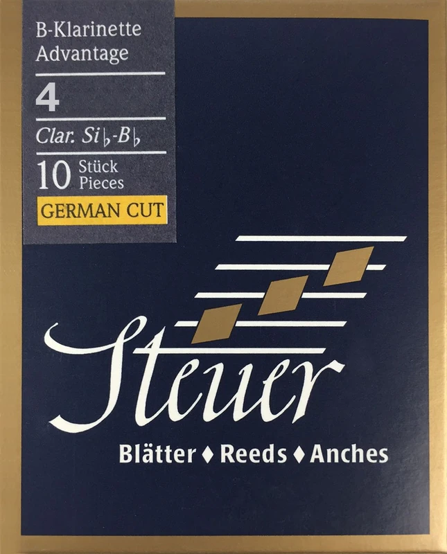Steuer reed BB clarinet Blue Line Advantage German cut pack of 10 size 4