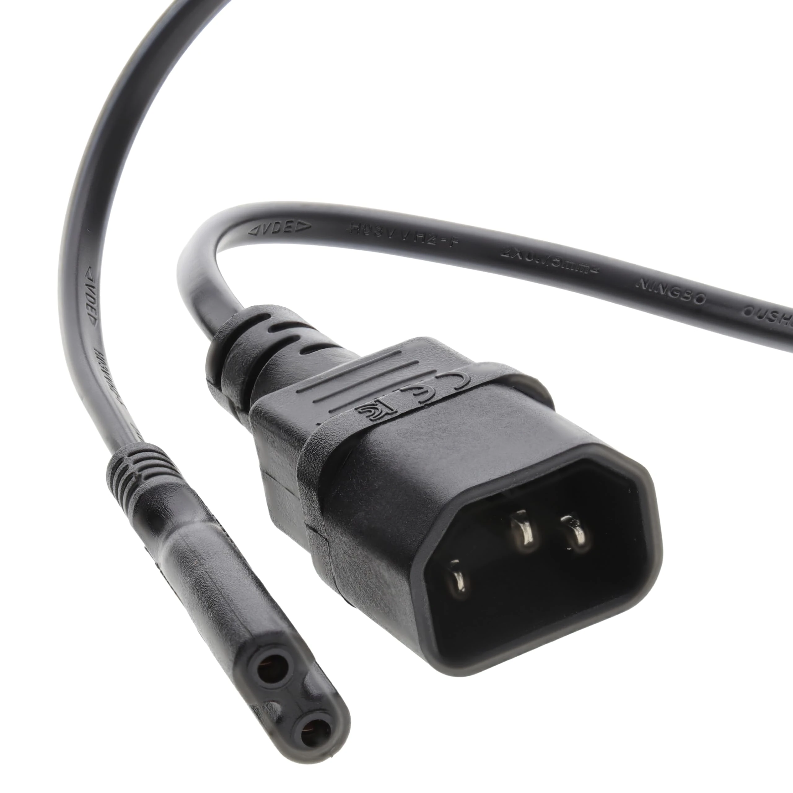 kenable IEC C14 3 pin Male Plug to Figure 8 C7 Plug Power Adapter Cable 2m [2 metres]