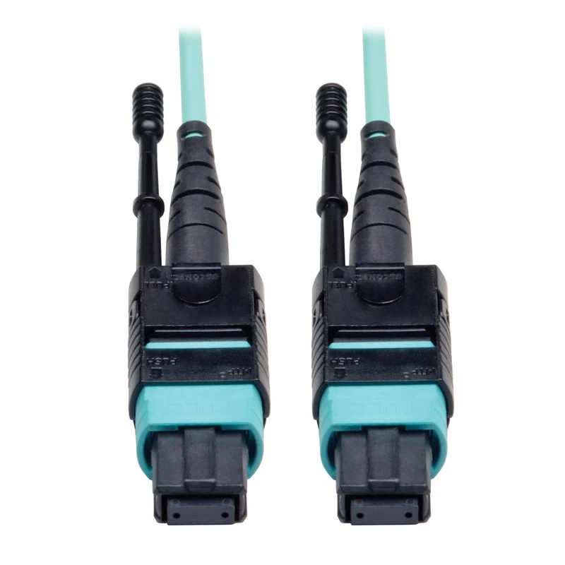 Tripp Lite 5M MTP / MPO Patch Cable 12 Fiber 40GbE Aqua OM3 Plenum 16ft (N844-05M-12-P)