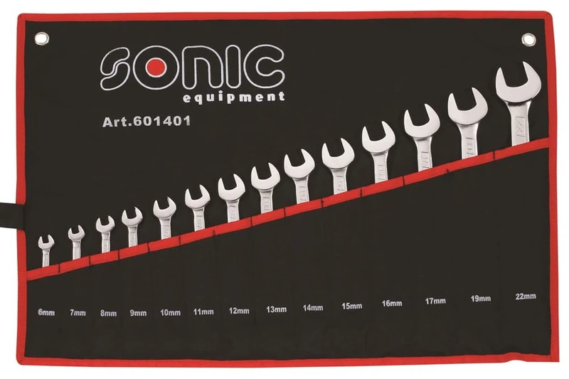 SONIC 601401 Combination Wrench in Pouch, Set of 14