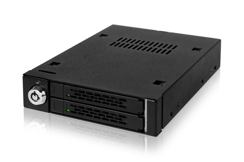 Icy Dock MB992SK-B 2.5-inch Dual Bay Sata Mobile Rack for 3.5-inch Device Bay