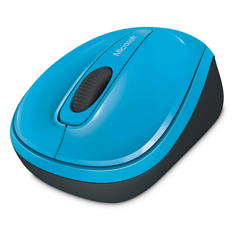 Microsoft Wireless Mobile Mouse 3500, Cyan Blue Gloss - Comfortable Ambidextrous Design, Snap-in Nano Receiver for Portability, USB Wireless Connectivity
