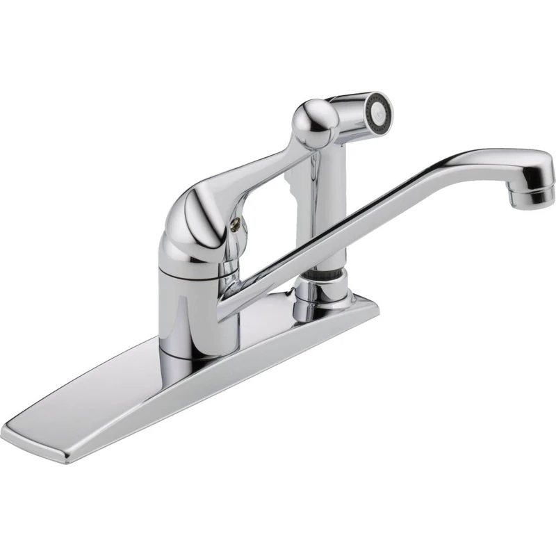 Delta Faucet 300LF-WF Classic, Single Handle Kitchen Faucet with Integral Spray, Chrome