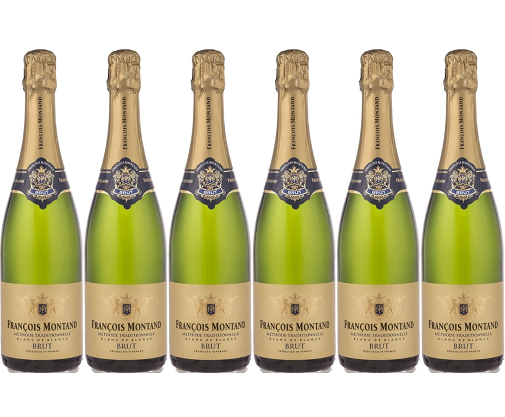 Francois Montand Sparkling Wine - Traditional Method - Blanc de Blancs Brut - France (6 x 0.75 L)