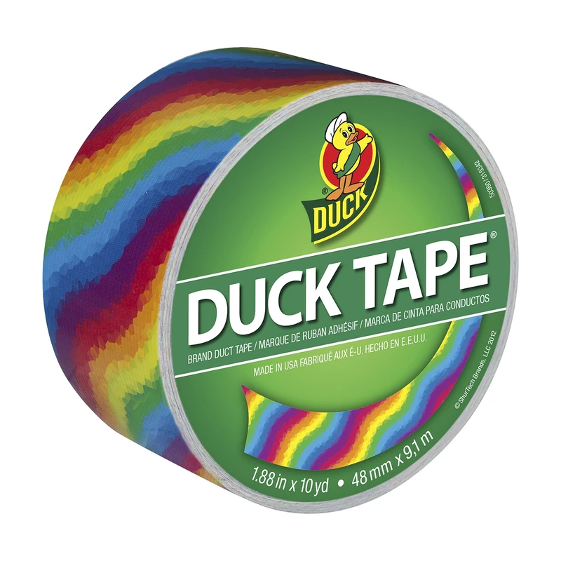 Duck Tape Pattern Colours Rainbow. Repair, Arts & Crafts, DIY, Crafts, Gift Wrapping, Decorative, Scrapbook, Scrapbooking, Bullet Journal, Planner, Party, Festivals, Decoration - 48mm x 9.1m