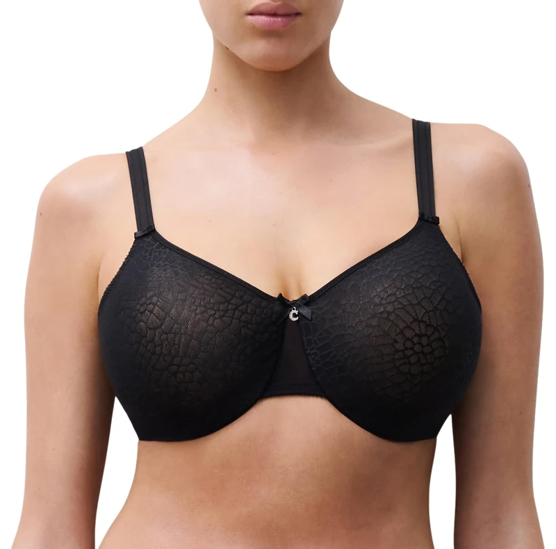 Chantelle Women's, C MAGNIFIQUE, Covering Molded Bra, Women's invisible lingerie, Black, 32D