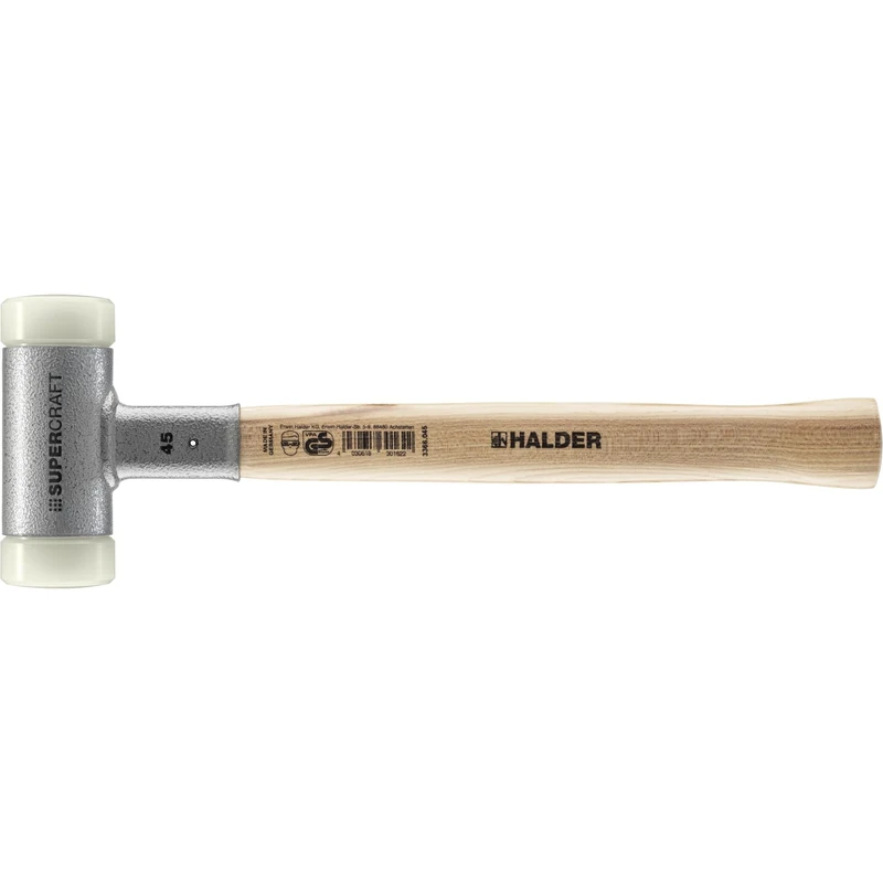 Halder 3366045 Nylon Mallet with Vibration-Reducing, Multi-Colour, 45 mm