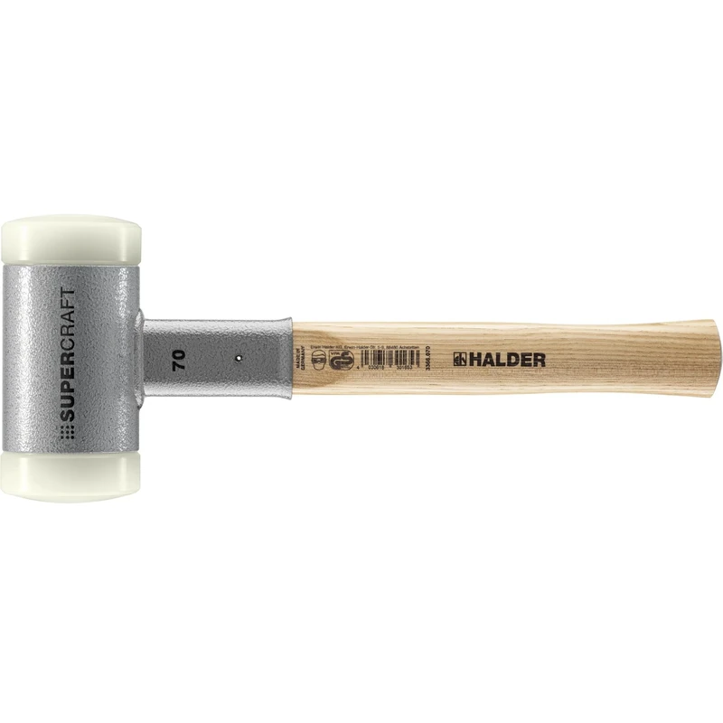 Halder 3366070 Nylon Mallet with Vibration-Reducing, Multi-Colour, 70 mm