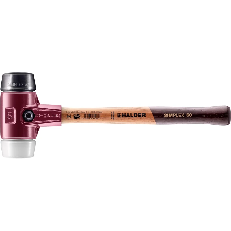 Halder 3027050 50 mm 3027 Rubber/Superplastic Simlpex EH Soft-Face Mallet - Multi-Colour