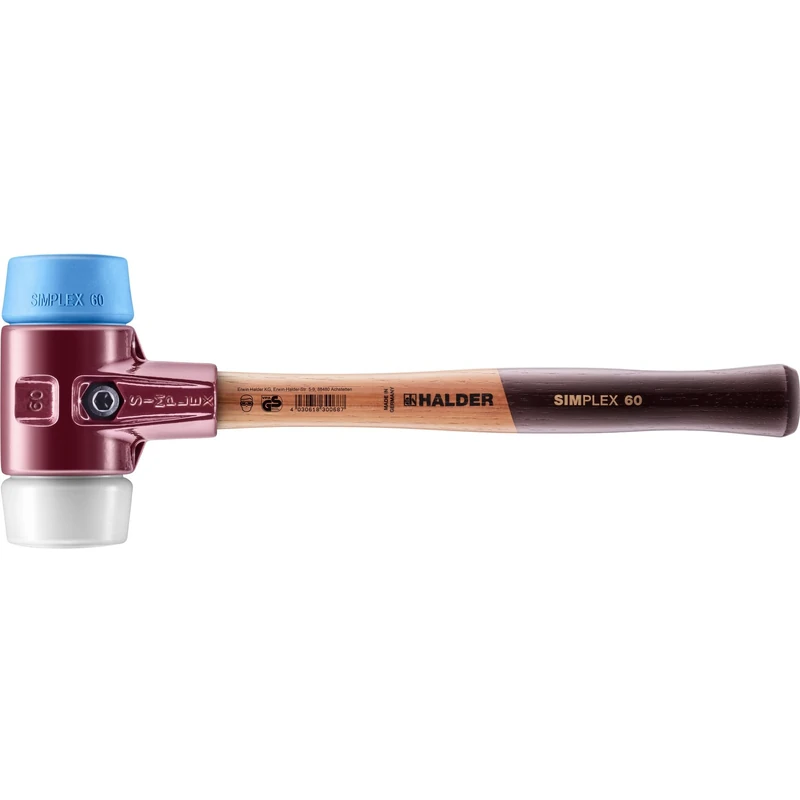 Halder 3017060"Simplex Soft-Face Superplastic/TPE-Soft" Mallet, Multi-Colour, 60 mm