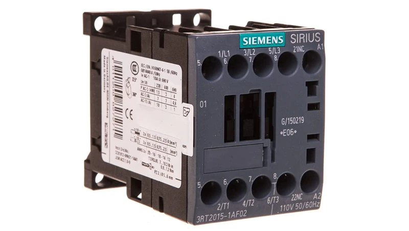 Siemens – CONTACTOR AC-3 3 KW 400 V 1 NC AC 110 V S00 Screw