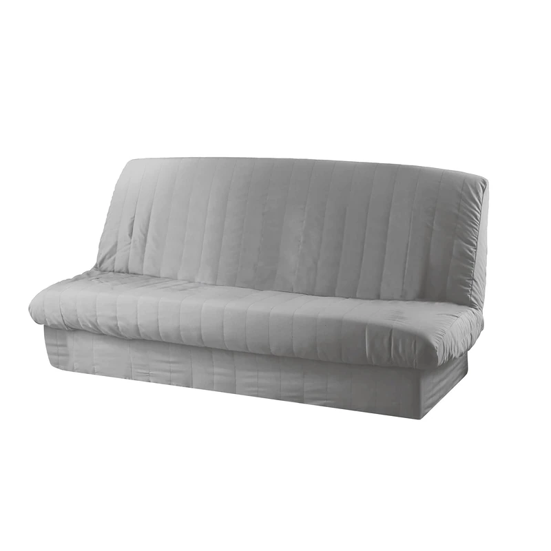 Douceur D'Interieur Click Clack Cover Quilted with Base Band Plain Polyester Essentiel Gris - Image 1