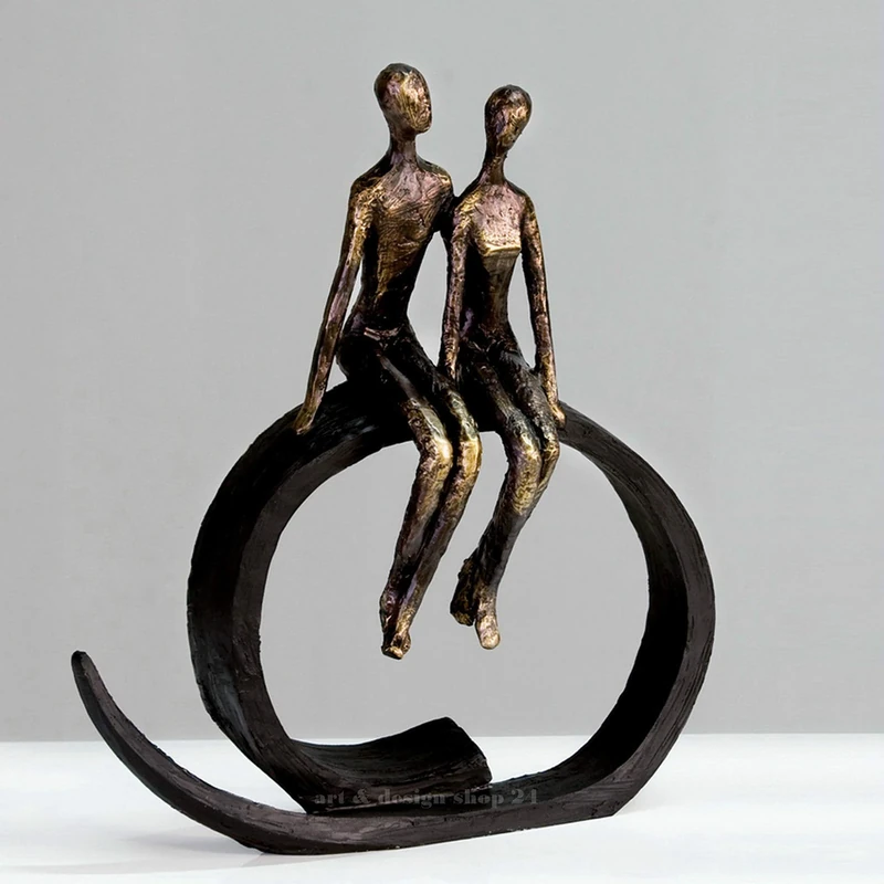 Casablanca modernes Design Sculpture, Resin, Bronze, Black, Höhe 35 cm