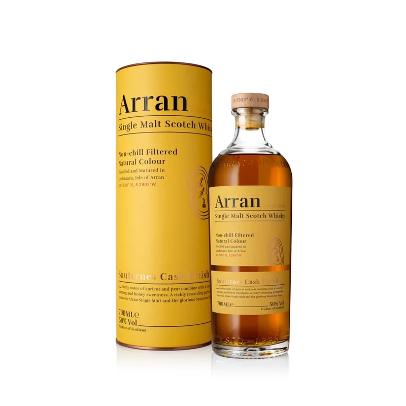 Arran Sauternes Cask Finish Single Malt Whisky 70cl , 50% ABV, Premium Single Malt Scotch, Limited Edition, Isle Of Arran