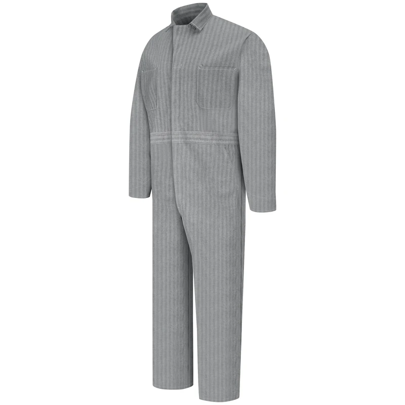 Red Kap Men's Snap Front Cotton Coverall, Oversized Fit, Long Sleeve, Herringbone, 46