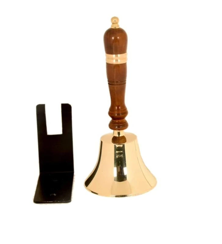 "ARSUK School Hand Bells Brass plated Shiny And Heavy Product For long Term Use (4" Solid Brass)", 1049