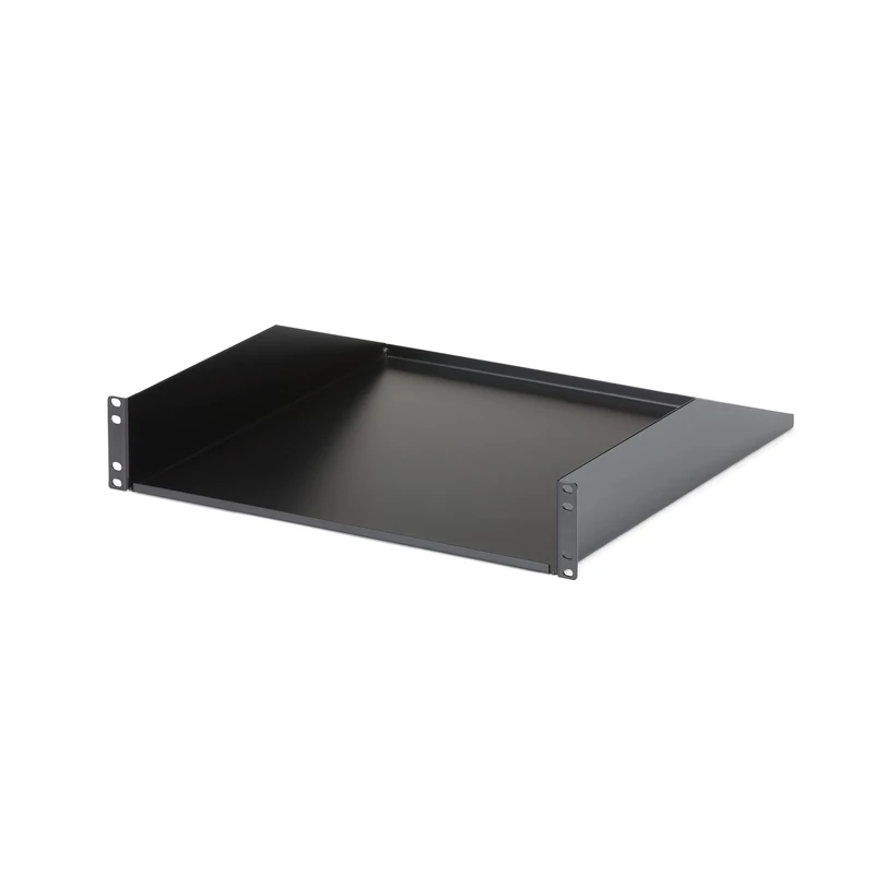 StarTech.com 2U Server Rack Shelf - Universal Rack Mount Cantilever Shelf for 19" Network Equipment Rack & Cabinet - Heavy Duty Steel – Weight Capacity 125lb/56kg - 18" Deep Tray, Black (CABSHELFHD)