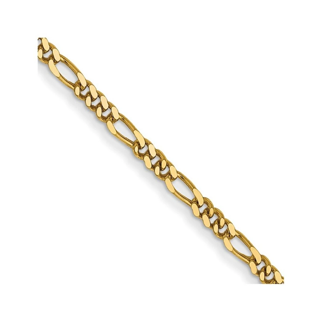 JewelryWeb 14ct Yellow Gold Solid Polished Spring-Ring 1.25mm Flat Figaro Chain Necklace 46 Centimeters O Ring Closure Chain-Necklace for Women and Men