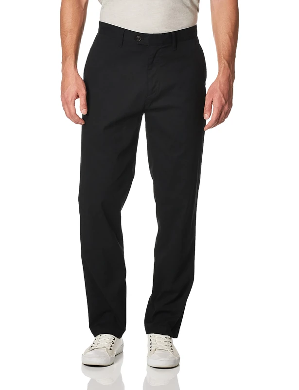 Nautica Men's Beacon Business Casual Pants, True Black, 30W x 34L