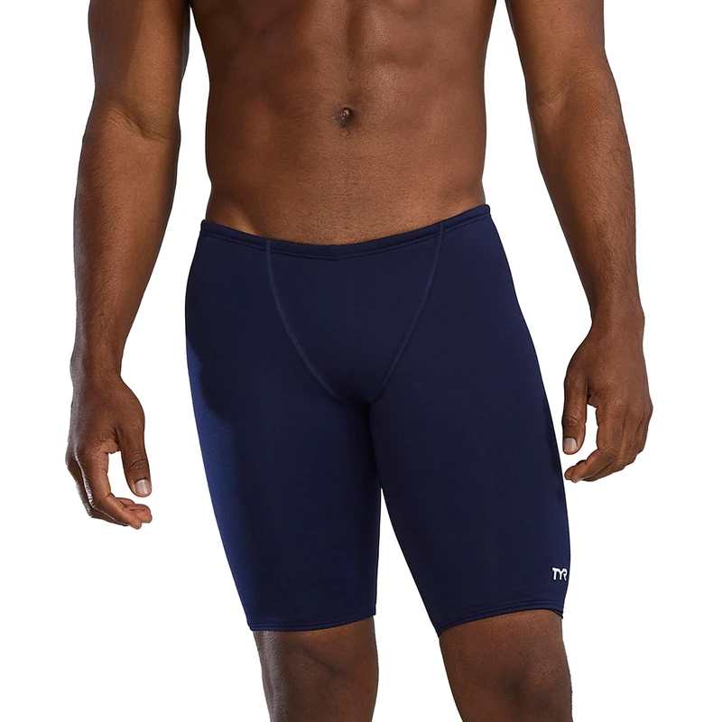 TYR Men's Durafast Elite Solid Jammer Swim Suit (Navy, 32)